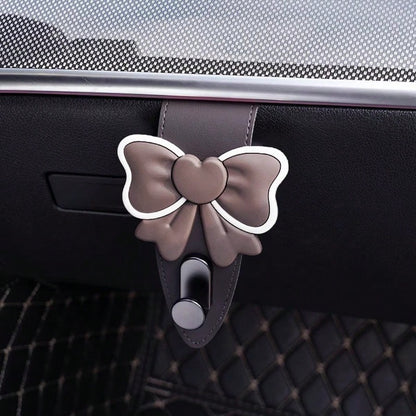 Bowknot Car Hook Creative Car Interior Front Passenger Seat Decoration Multi-Function Storage Hook (Suitable For Glove Box)
