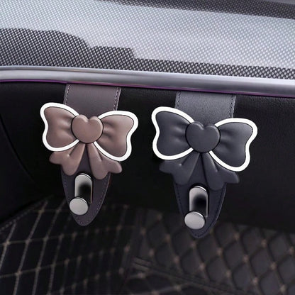 Bowknot Car Hook Creative Car Interior Front Passenger Seat Decoration Multi-Function Storage Hook (Suitable For Glove Box)