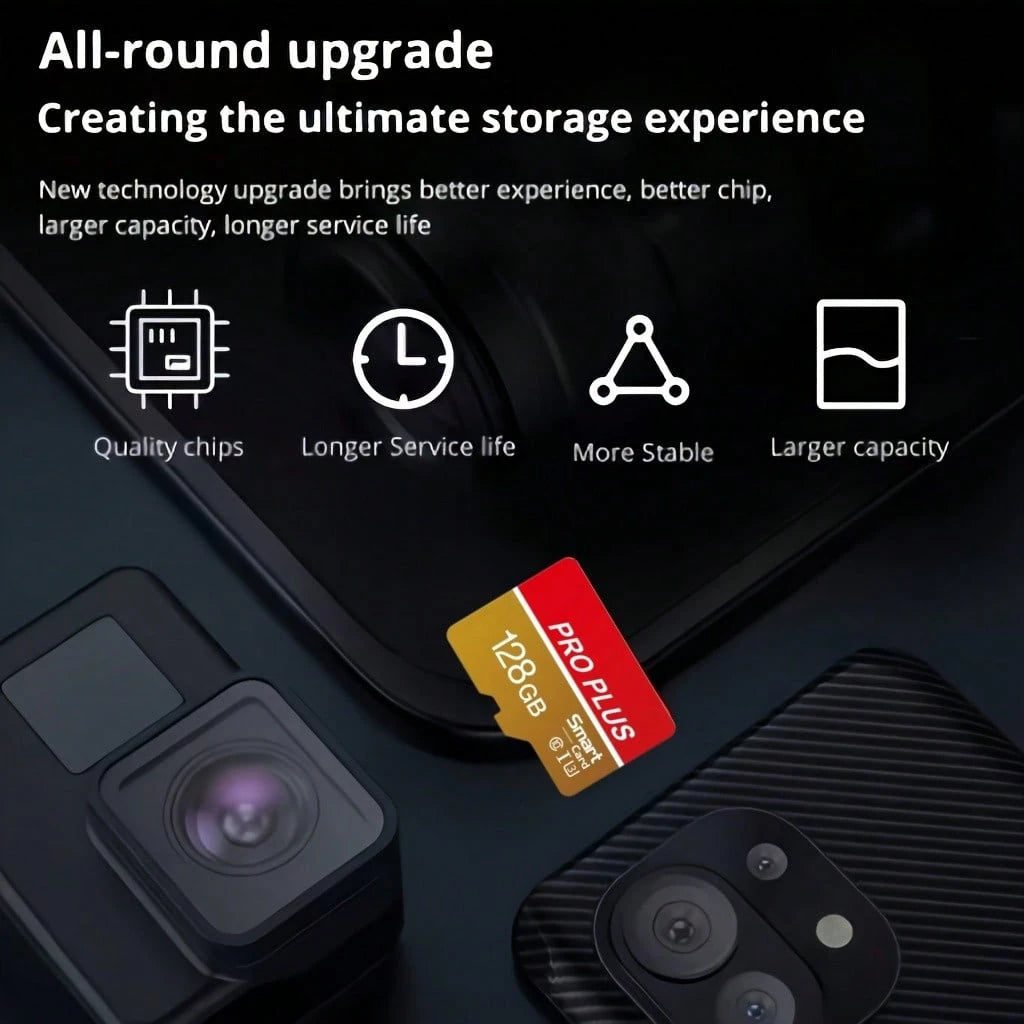 Brand New High-Speed Class 10 SD/TF Memory Card, Multiple Capacities Available, Red & Gold Color, Flash Memory Card 32GB/64GB/128GB/256GB Suitable For Phones, Cameras, Tablets, Car Audio And Surveilla
