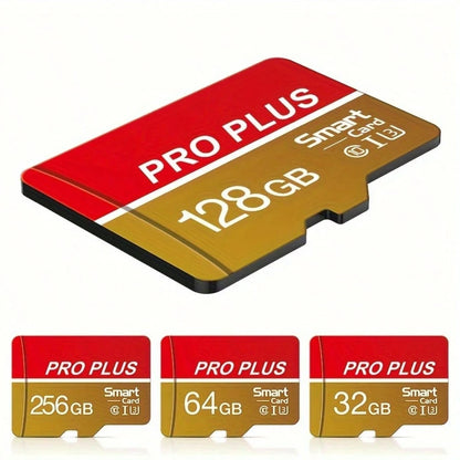 Brand New High-Speed Class 10 SD/TF Memory Card, Multiple Capacities Available, Red & Gold Color, Flash Memory Card 32GB/64GB/128GB/256GB Suitable For Phones, Cameras, Tablets, Car Audio And Surveilla