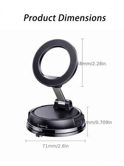 Brand New Magnetic Auto Phone Holder- Foldable Design, 360° Adjustable Vacuum Suction Cup Mount, Multi-Angle Adjustment Function, Metal Support Arm Design, Suitable For Universal Rough Surface Enviro