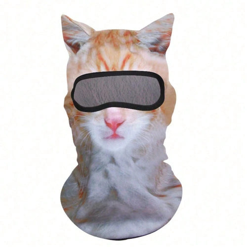 Breathable Polyester Balaclava With 3D Cat & Dog Face| Unisex Sun-Proof Mask For Winter Sports, Halloween Parties & Motorcycle Riding