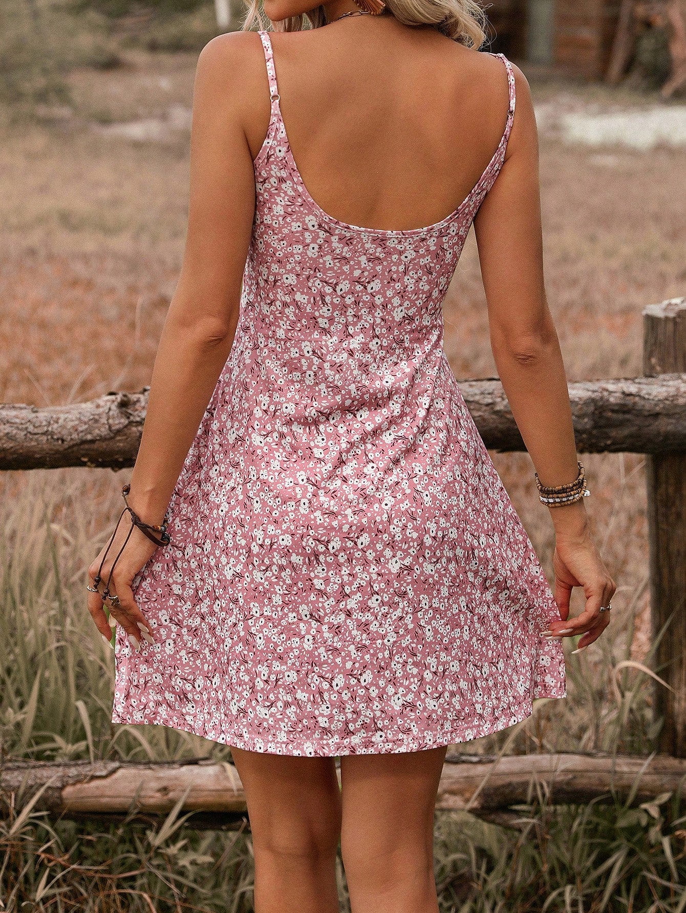 Breezaya Women's Ditsy Floral Casual Sleeveless Mini Dress Vacation Beach Outfit