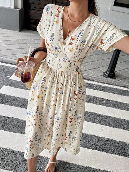 Breezaya Women's Holiday Leisure Solid Color Cinched Waist Dress Maxi Women Outfit