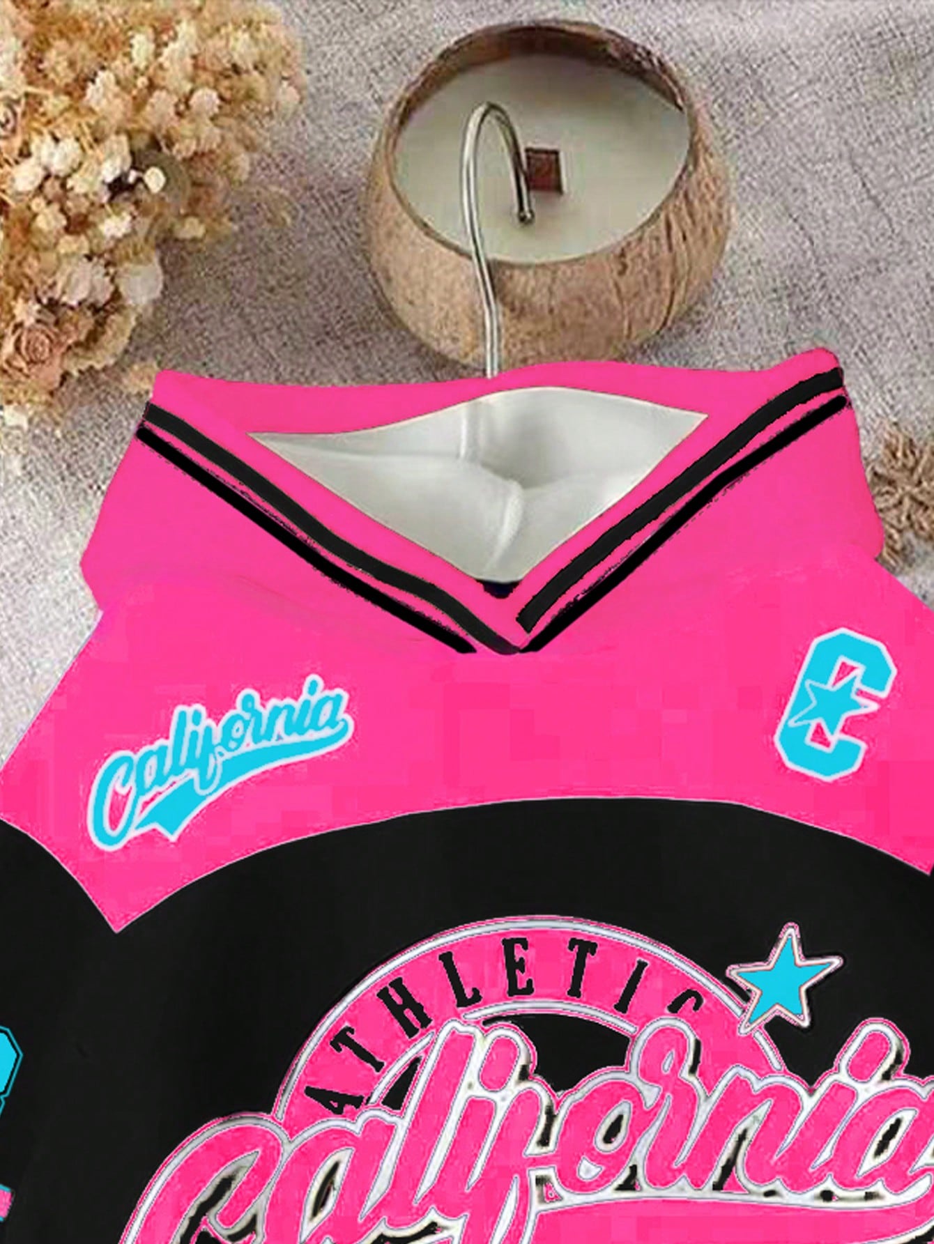 Bubblio 2pcs Baby Girl Black Pink Autumn Casual Back-To-School Retro Letter & Number Badge Graphic Hoodie Sweatshirt And Loose Fit Pants Set,90s Outfit Gigi