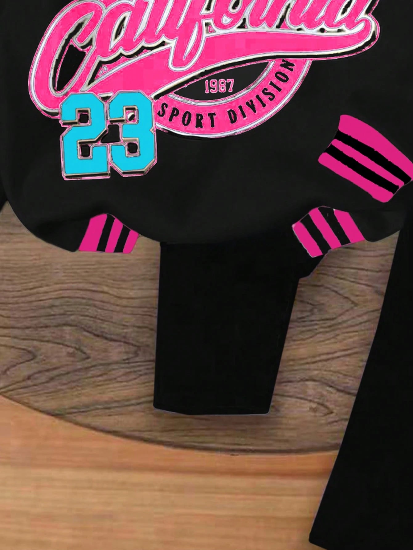 Bubblio 2pcs Baby Girl Black Pink Autumn Casual Back-To-School Retro Letter & Number Badge Graphic Hoodie Sweatshirt And Loose Fit Pants Set,90s Outfit Gigi