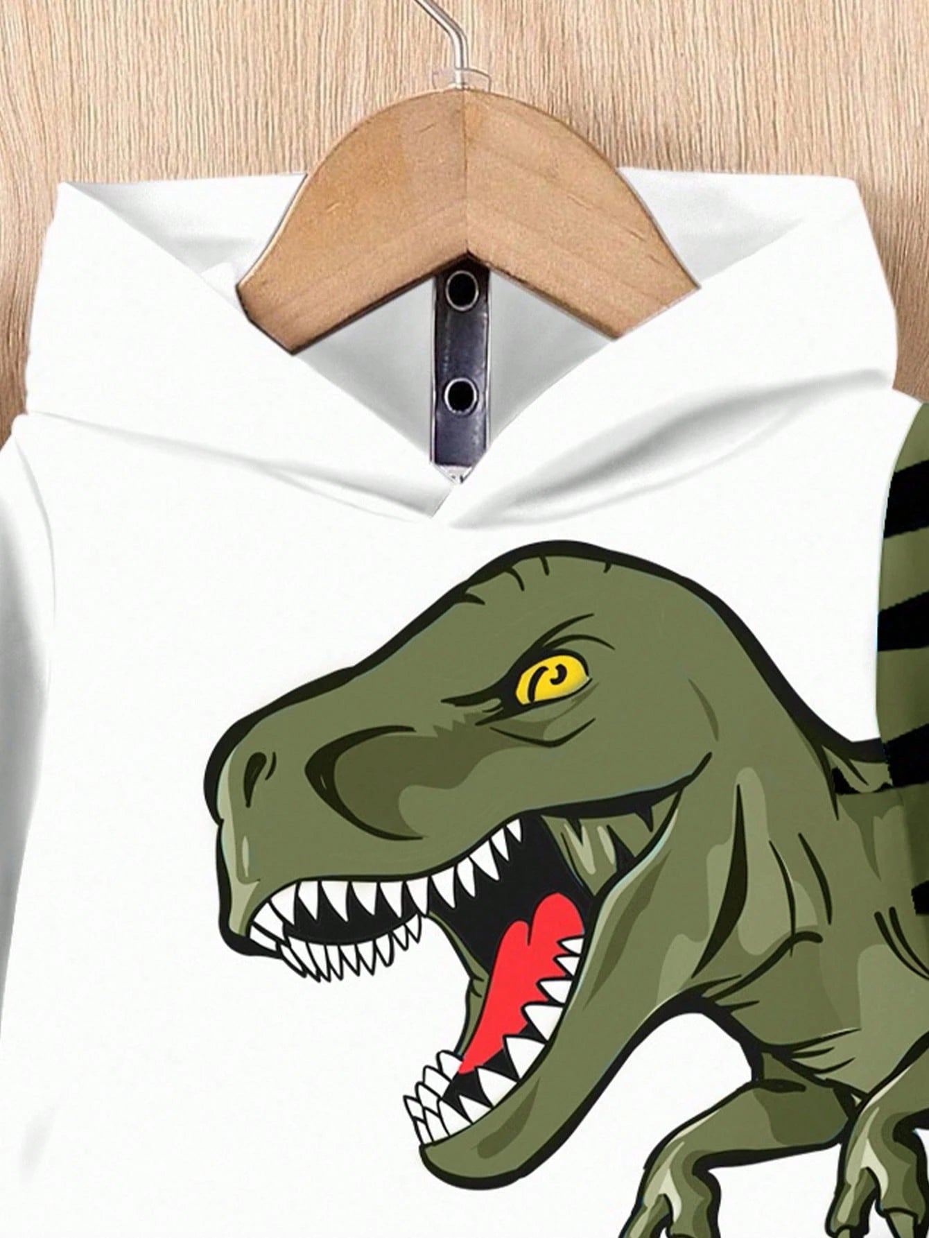 Bubblio Baby Boy Olive Green Dinosaur Cartoon Animal Cute Casual Summer Beach Sports Style 3D Graffiti Loose Knit Hoodie Sweatsuit,Autumn/Winter Soft Set