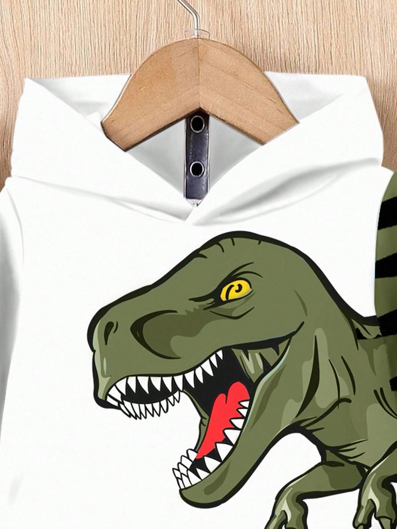 Bubblio Baby Boy Olive Green Dinosaur Cartoon Animal Cute Casual Summer Beach Sports Style 3D Graffiti Loose Knit Hoodie Sweatsuit,Autumn/Winter Soft Set