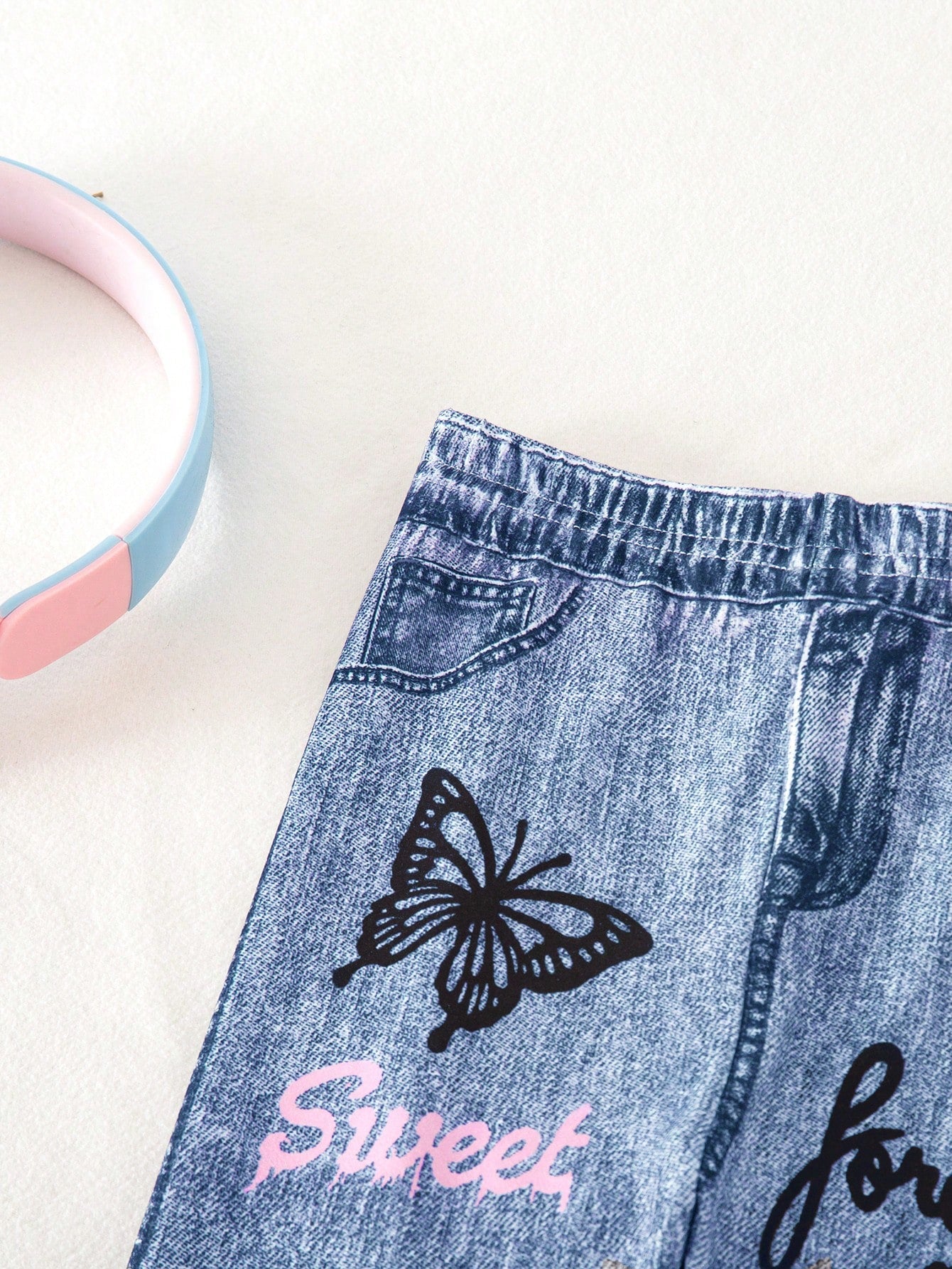 Bubblio Babygirl Cute Street Style Graphic Print Elastic Waist Pants