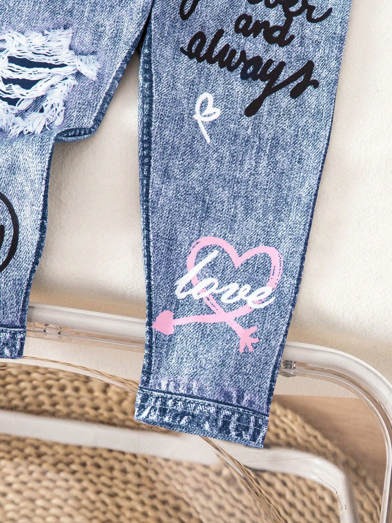 Bubblio Babygirl Cute Street Style Graphic Print Elastic Waist Pants