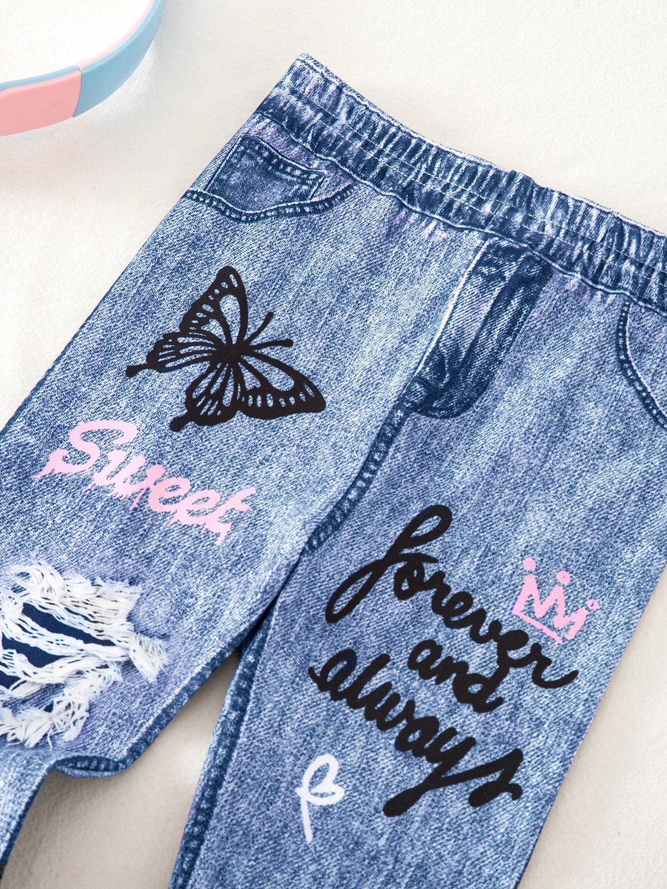Bubblio Babygirl Cute Street Style Graphic Print Elastic Waist Pants