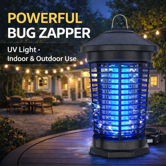 Bug Zapper Outdoor Electric, 5.8Ft Portable Mosquito Zapper Fly Zapper Indoor, 4000V High Powered Mosquito Killer Lamp, Hanging Waterproof Bug Light Zapper For Patio Backyard Home Garage Camping-Black