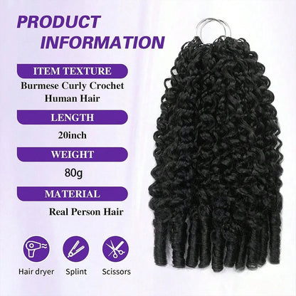 Burmese Curly Feather Crochet Human Hair Pre Separated Human Crochet Hair For Women 3c4a Curly Crochet Bundles Invisible Miracle Knots Pre Looped Extensions