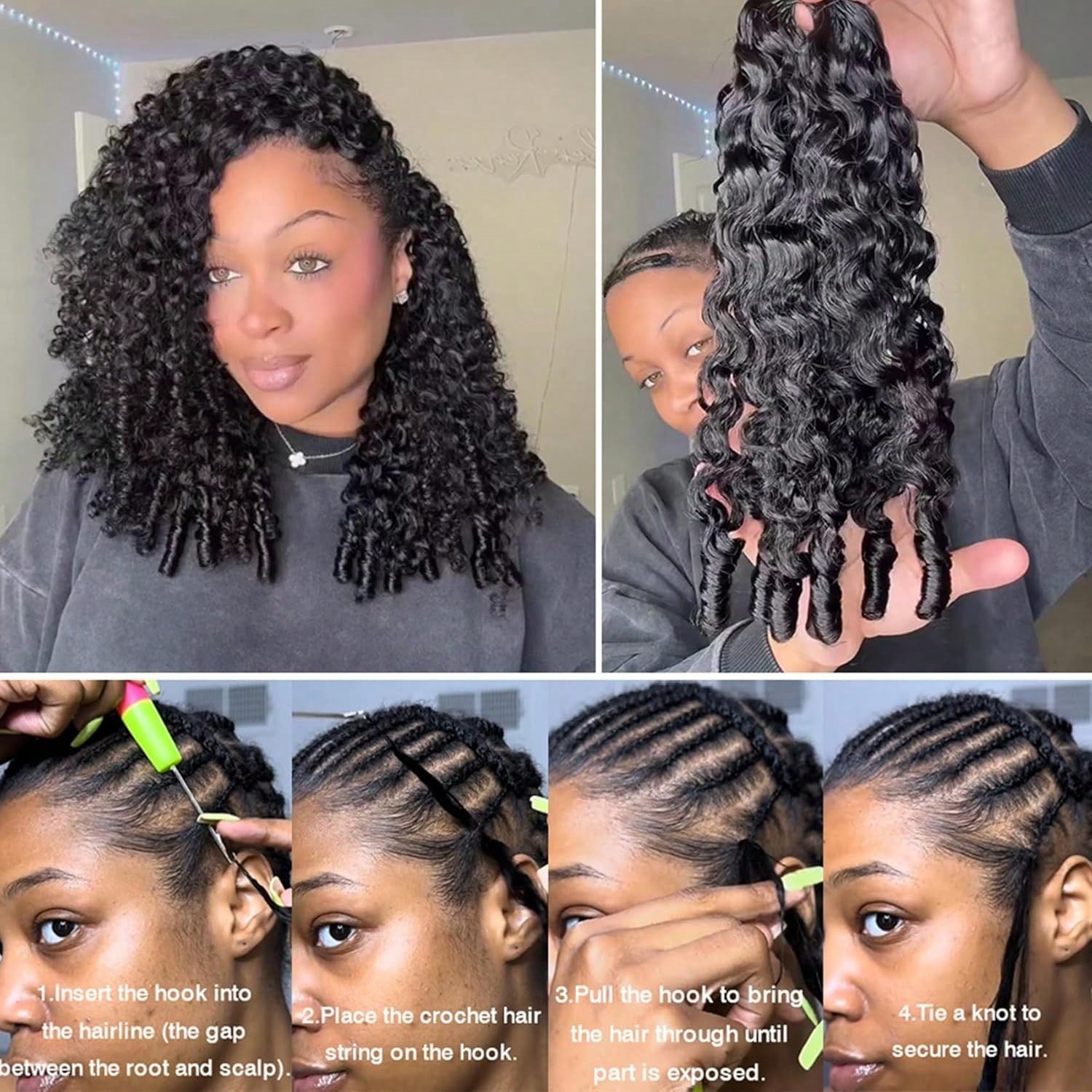 Burmese Curly Feather Crochet Human Hair Pre Separated Human Crochet Hair For Women 3c4a Curly Crochet Bundles Invisible Miracle Knots Pre Looped Extensions