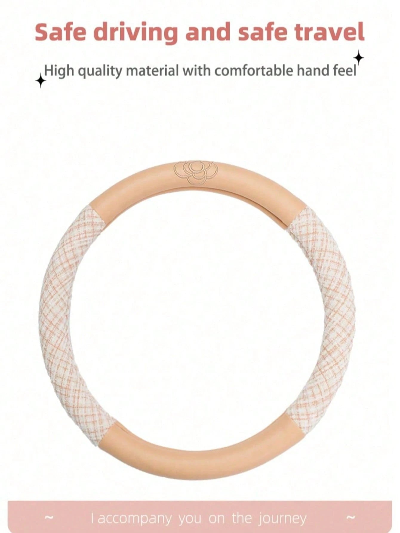 Car Accessories Steering Wheel Cover Women's Four Seasons GM Universal Steering Wheel Cover Cotton And Linen Comfortable Anti-Slip Temperament Camellia Car Accessories For Women All Seasons Suitable A