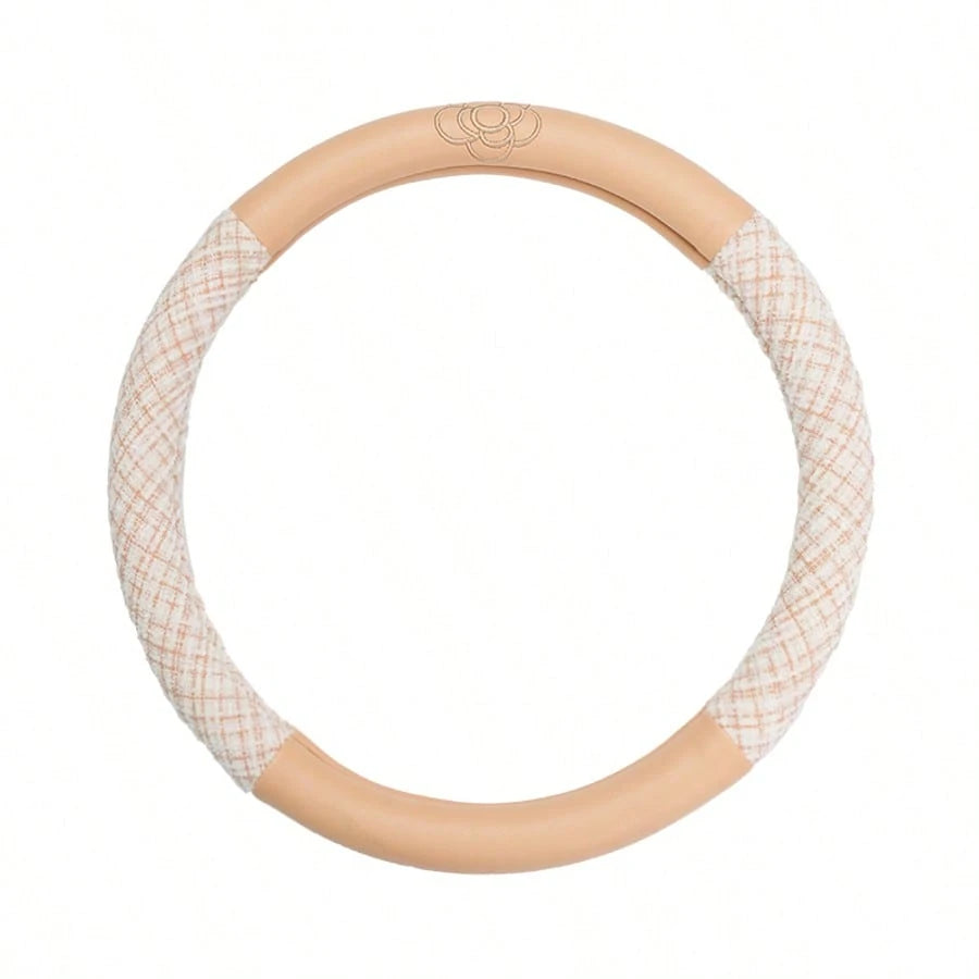 Car Accessories Steering Wheel Cover Women's Four Seasons GM Universal Steering Wheel Cover Cotton And Linen Comfortable Anti-Slip Temperament Camellia Car Accessories For Women All Seasons Suitable A