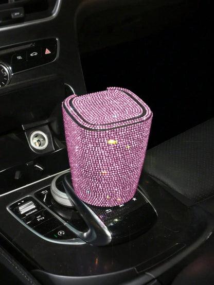 Car Accessories Studded Car Ashtray Fashion Led Lamp Multifunctional Car Creative Car Ashtray For Men And Women/Luxury Rhinestone Ashtray, With Cover, Portable Ashtray-Free Hot Drilling Car Ashtray/Ap