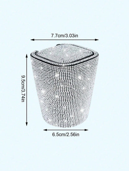 Car Accessories Studded Car Ashtray Fashion Led Lamp Multifunctional Car Creative Car Ashtray For Men And Women/Luxury Rhinestone Ashtray, With Cover, Portable Ashtray-Free Hot Drilling Car Ashtray/Ap