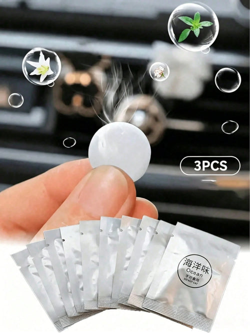 Car Air Freshener Solid Fragrance Refill Sheets- Lemon, Peach, Cologne, Lily Of The Valley, Jasmine, Osmanthus, Ocean And Lavender Scents, For A Refreshing And Pleasant Journey. Suitable For Car Air