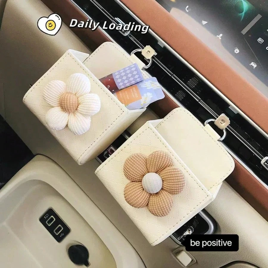 Car Air Outlet Storage Pocket Car Mobile Phone Storage Hanging Bag Car Storage Box (Clip Black And White Random Delivery