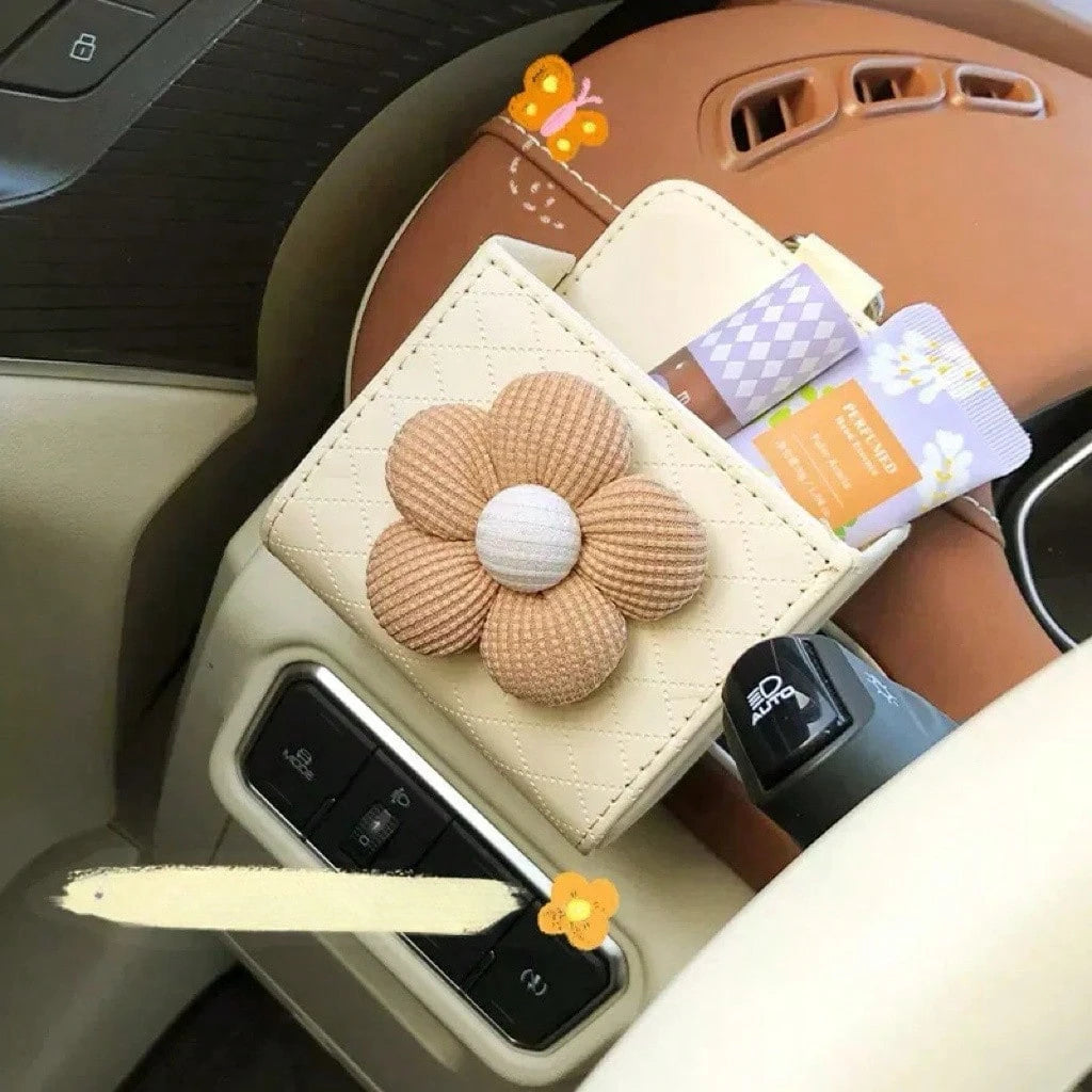 Car Air Outlet Storage Pocket Car Mobile Phone Storage Hanging Bag Car Storage Box (Clip Black And White Random Delivery