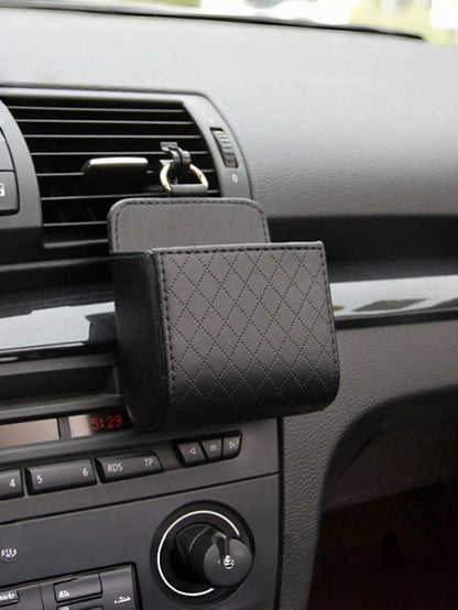 Car Air Vent Hanging Storage Organizer- Multi-Functional Vehicle-Mounted Phone Holder & Sundries Bag, Universal Auto Interior Tidying Container For Daily Essentials