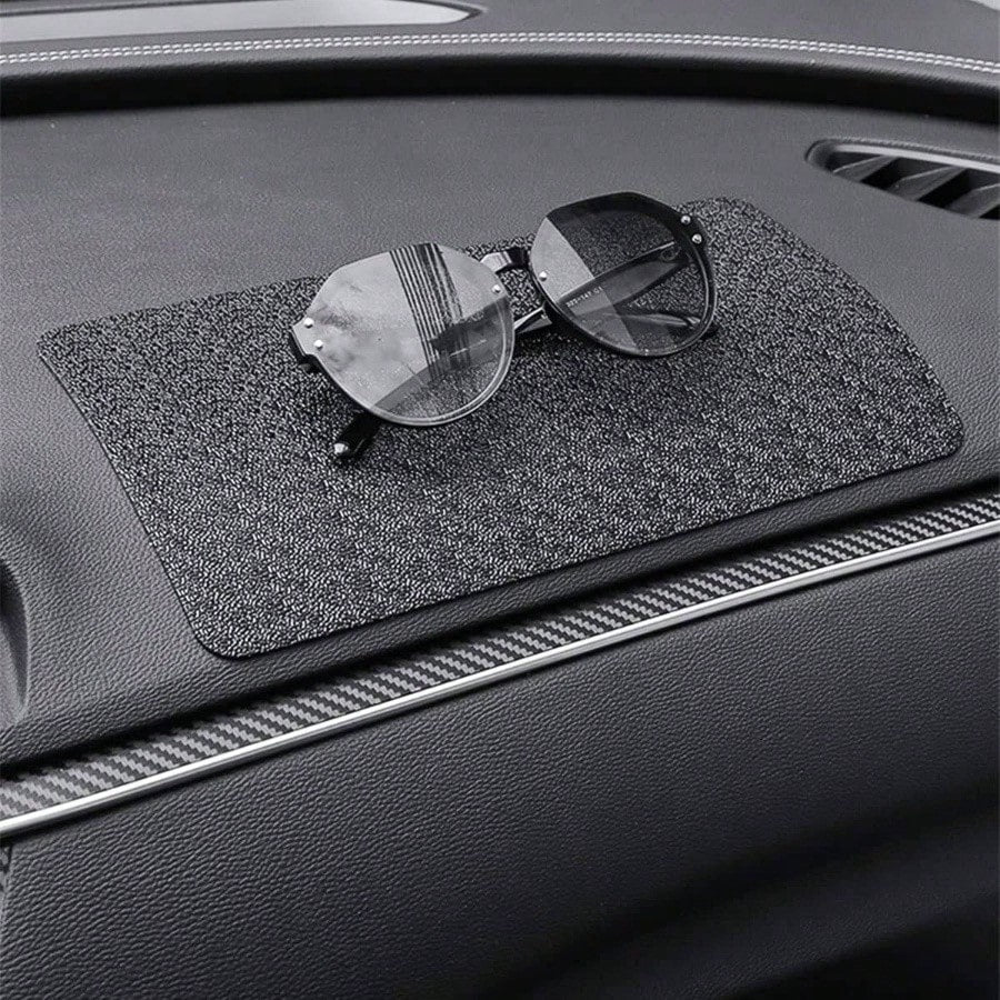 Car Dashboard Anti- Rubber Pad, 10.6x 5.9 Universal Non- Car Magic Dashboard Sticky Adhesive Phones Keys Electronic Devices And More Use BlackGrid