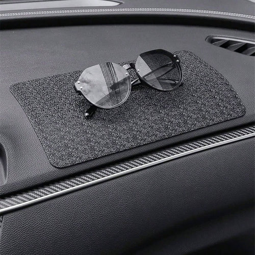 Car Dashboard Anti- Rubber Pad, 10.6x 5.9 Universal Non- Car Magic Dashboard Sticky Adhesive Phones Keys Electronic Devices And More Use BlackGrid
