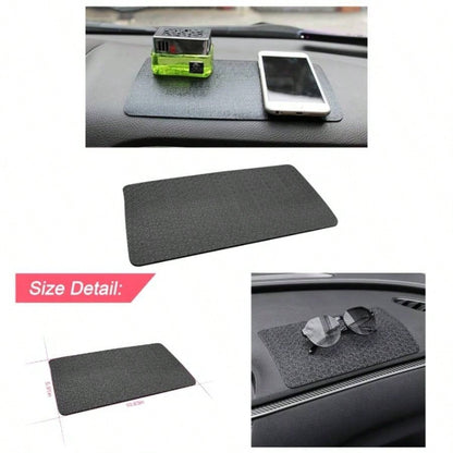 Car Dashboard Anti- Rubber Pad, 10.6x 5.9 Universal Non- Car Magic Dashboard Sticky Adhesive Phones Keys Electronic Devices And More Use BlackGrid