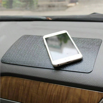 Car Dashboard Anti- Rubber Pad, 10.6x 5.9 Universal Non- Car Magic Dashboard Sticky Adhesive Phones Keys Electronic Devices And More Use BlackGrid