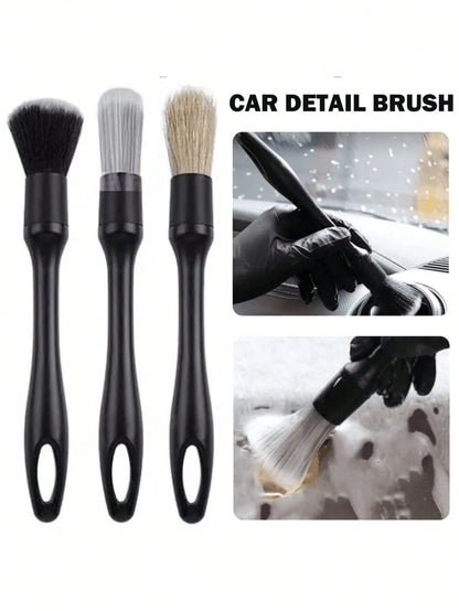 Car Detail Cleaning Brush Set, Car Interior Cleaning Brush, Multi-Purpose Car Detail Cleaning Brush, Soft Bristle Brush For Cleaning Car Details, Crevices, Emblems, Grilles And Wheels, Suitable For Cl