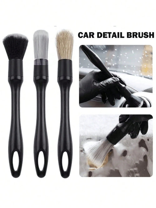 Car Detail Cleaning Brush Set, Car Interior Cleaning Brush, Multi-Purpose Car Detail Cleaning Brush, Soft Bristle Brush For Cleaning Car Details, Crevices, Emblems, Grilles And Wheels, Suitable For Cl