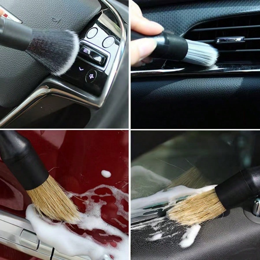 Car Detail Cleaning Brush Set, Car Interior Cleaning Brush, Multi-Purpose Car Detail Cleaning Brush, Soft Bristle Brush For Cleaning Car Details, Crevices, Emblems, Grilles And Wheels, Suitable For Cl