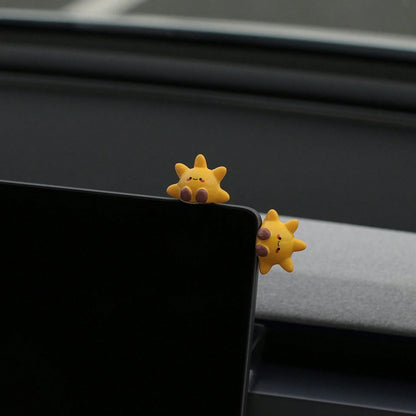 Car Interior Decor Small Sun Center Console Car Ornament Funny Decorative Healing Mood Figurine For Women