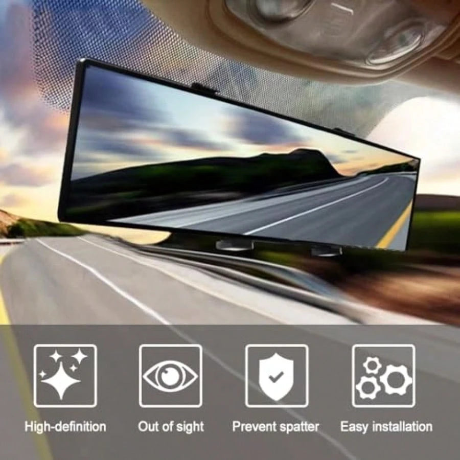 Car Interior Rear View Mirror Panoramic Rearview Mirror 300mm Convex Mirror Panoramic Wide Angle Convex Surface Mirror Wide Angle Backseat Passenger View Mirror For Truck Car SUVs
