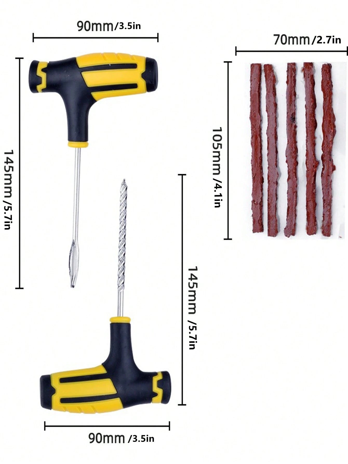 Car, Motorcycle And Electric Vehicle Tire Repair Kit- Tubeless Tire Patch, Quickly And Easily Fill Holes In Tubeless Tires, Tire Repair Tape Repair Tool