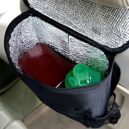 Car Organizer Back Seat, Waterproof Pu Leather Car Seat Storage Bag Foldable Universal Hanging Car Seat Back Organizer For Kids & Adults With Cup Holders Car Travel Accessories