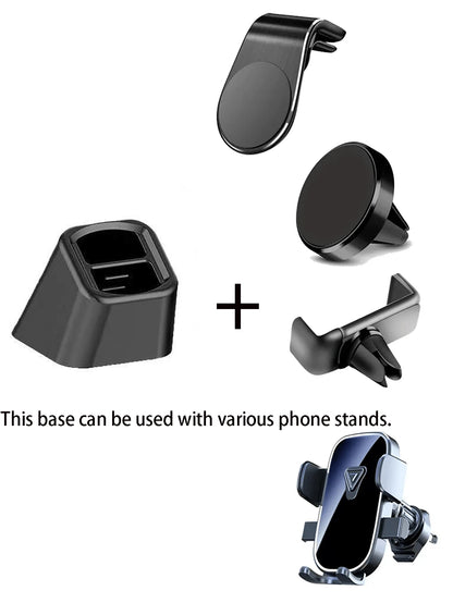 Car Phone Holder Base- Universal Holder Base Air Vent Clip Style Universal Phone Navigation Holder Base Adjustable Dashboard And Air Vent Clip Installation, L-Shaped Design, Suitable For Most Phone H