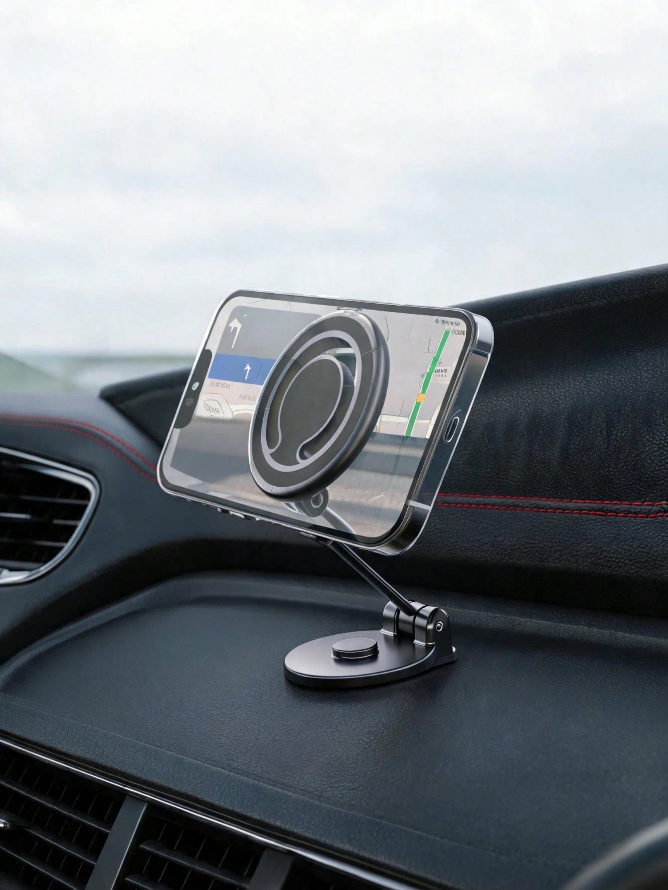 Car Phone Mount For Rearview Mirror, 7th Gen Anti-Shake Car Phone Holder With 4 Slider Clamps, One-Handed Operation 180° Rotation Telescopic Arm, Universal Fit 4-7 Inch Phones, Magnetic & Clip Version