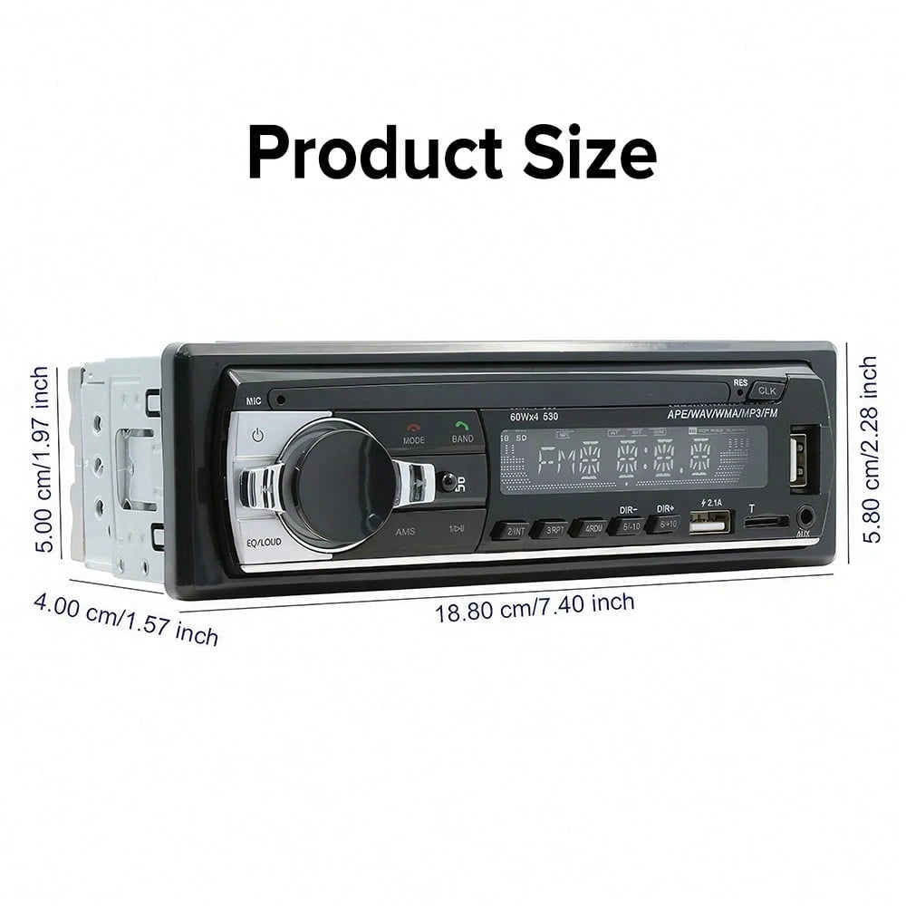 Car Radio Wireless Single DIN Car Stereo Audio, Car Audio With Handsfree And App Control,Supports FM/ MP3/SD/AUX/Dua USB/EQ/Quick Charge/Voice Control/Use Mobile APP To Locate And Find The Car
