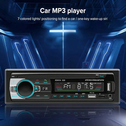 Car Radio Wireless Single DIN Car Stereo Audio, Car Audio With Handsfree And App Control,Supports FM/ MP3/SD/AUX/Dua USB/EQ/Quick Charge/Voice Control/Use Mobile APP To Locate And Find The Car