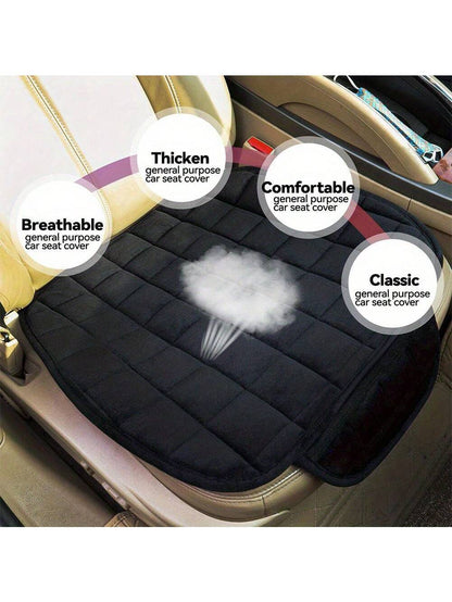 Car Seat Cover Bottom Seat Cover For Cars, Luxury All Season Plush Automotive Seat Cushion Covers Front And Rear Auto Comfortable Protector Cover For Vehicle SUV Cars, Non-Slip Rubber Bottom With Stor