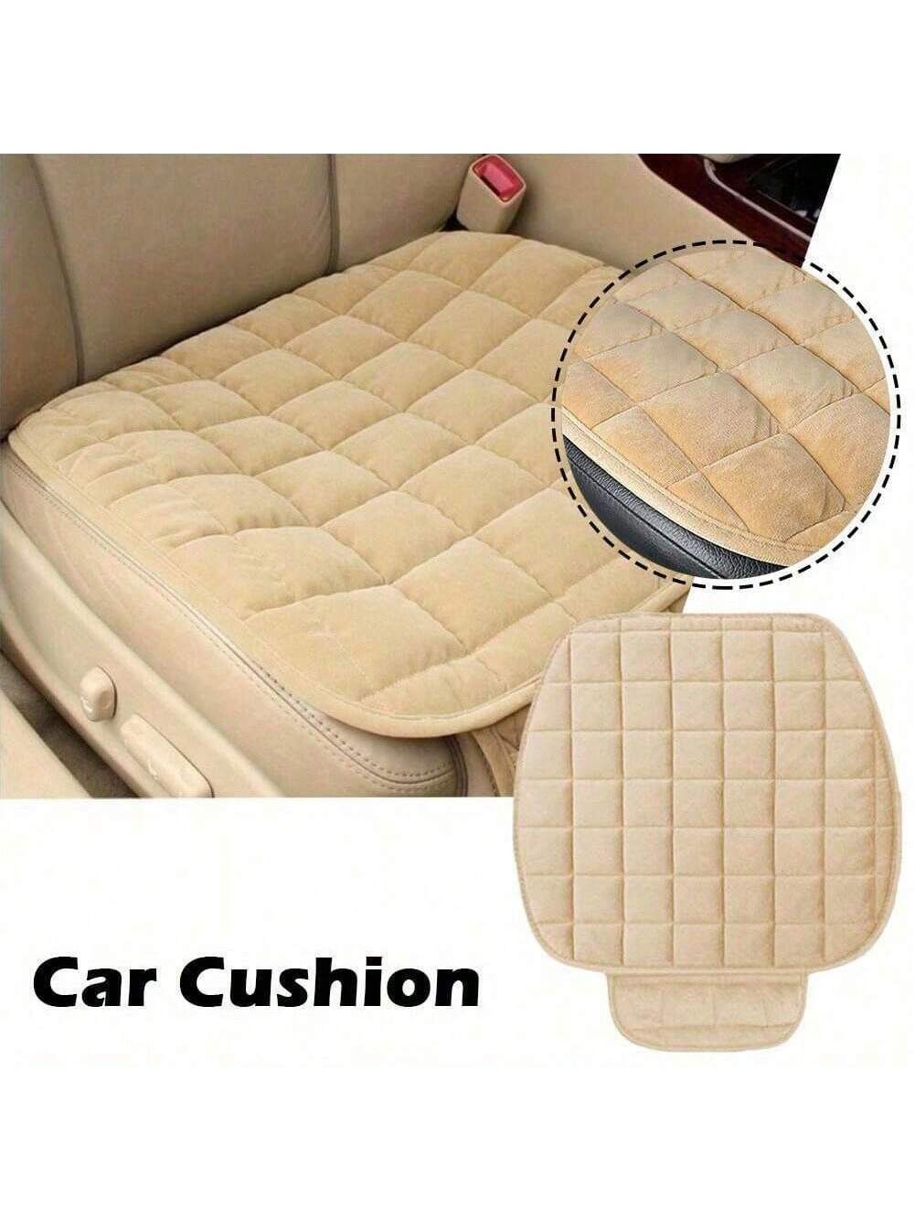 Car Seat Cover Bottom Seat Cover For Cars, Luxury All Season Plush Automotive Seat Cushion Covers Front And Rear Auto Comfortable Protector Cover For Vehicle SUV Cars, Non-Slip Rubber Bottom With Stor