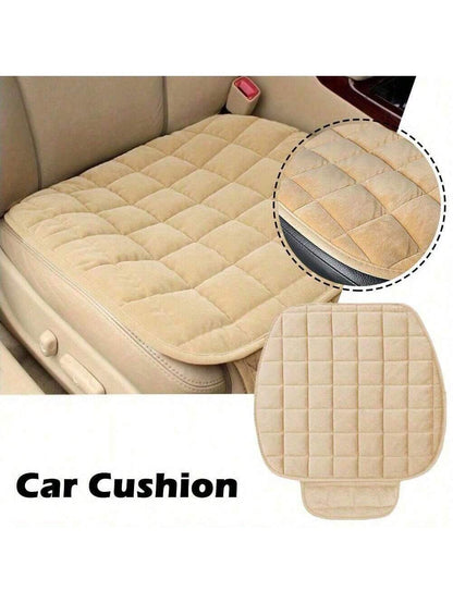 Car Seat Cover Bottom Seat Cover For Cars, Luxury All Season Plush Automotive Seat Cushion Covers Front And Rear Auto Comfortable Protector Cover For Vehicle SUV Cars, Non-Slip Rubber Bottom With Stor