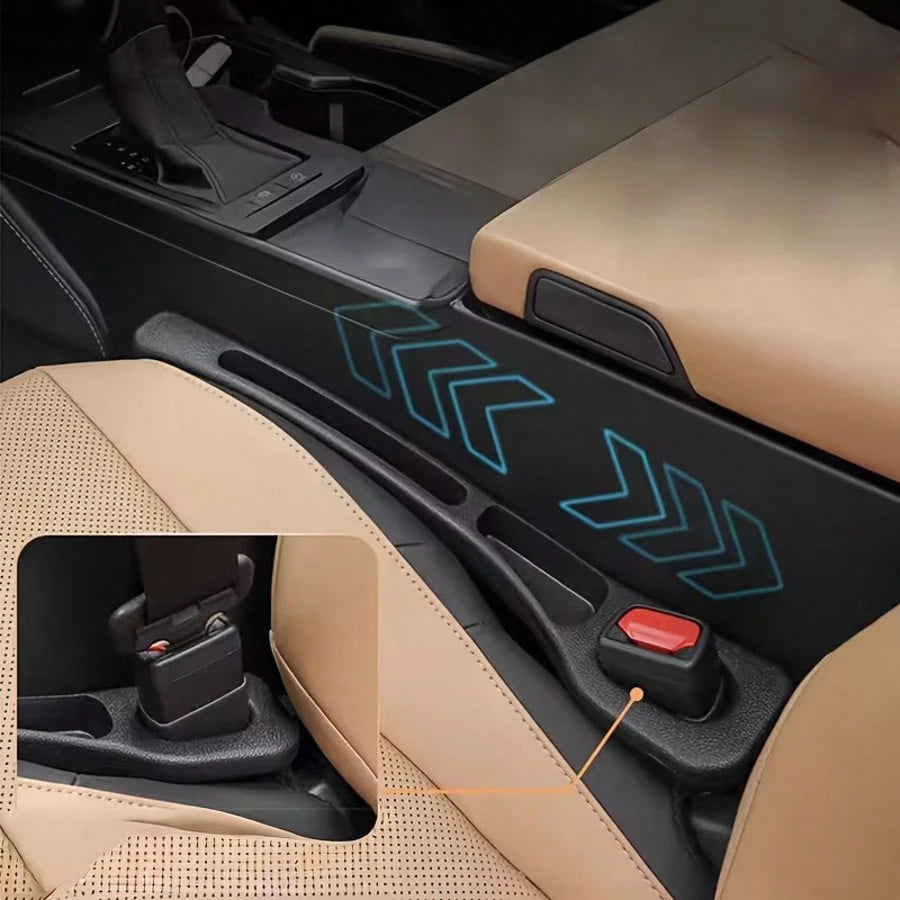 Car Seat Gap Organizers With Dust-Proof Air Vent System And Multifunctional Storage- Adjustable Gap Filler Trim, Suitable For Center Console And Door Sill- Fits Most SUVs And Trucks (No Drilling Req