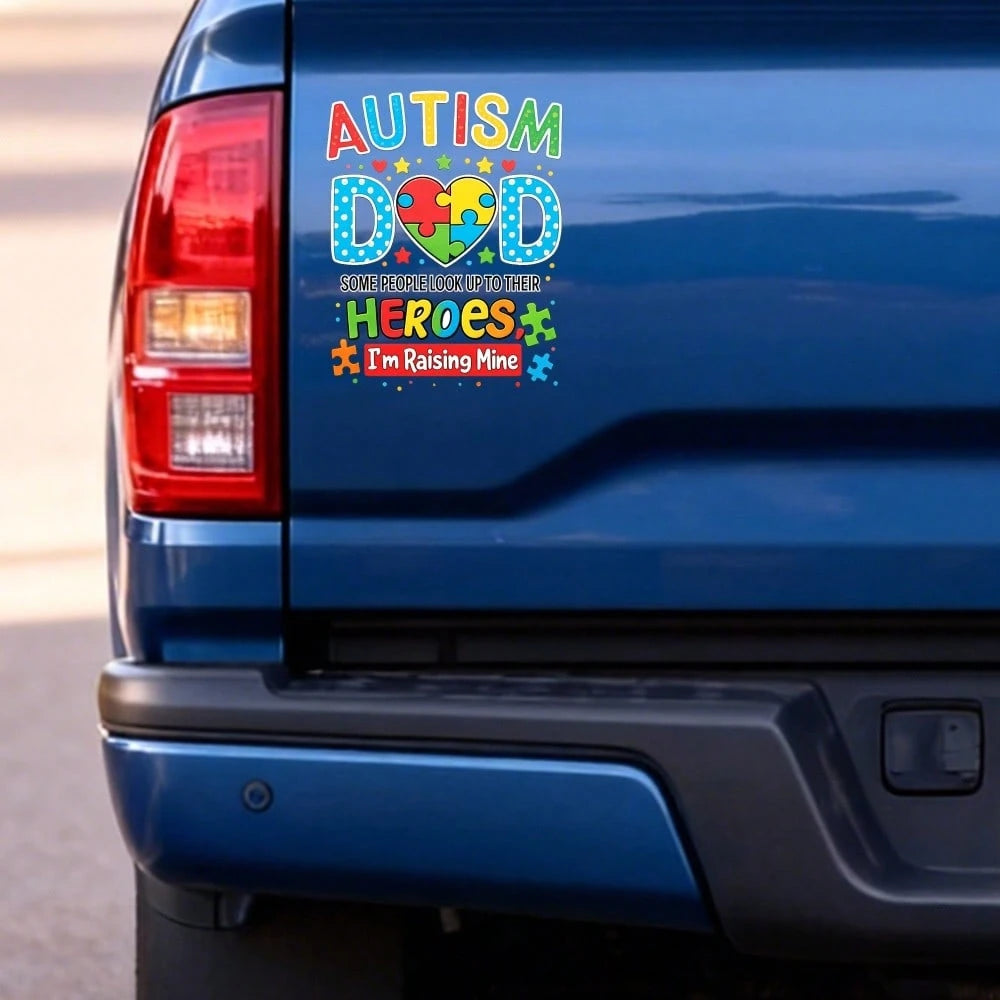 Car Stickers And Decals, Car Window Decals Vinyl, Autism Dad Heroes I'm Raising Mine, Automotive Decals,Funny Bumper Stickers(1pc)