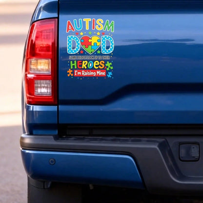 Car Stickers And Decals, Car Window Decals Vinyl, Autism Dad Heroes I'm Raising Mine, Automotive Decals,Funny Bumper Stickers(1pc)