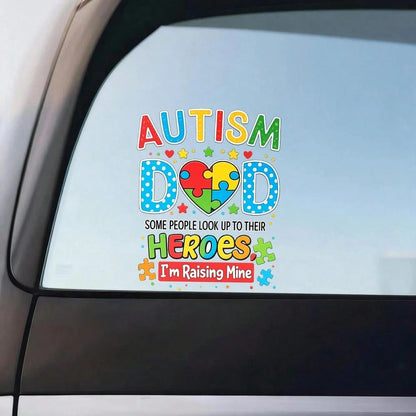 Car Stickers And Decals, Car Window Decals Vinyl, Autism Dad Heroes I'm Raising Mine, Automotive Decals,Funny Bumper Stickers(1pc)