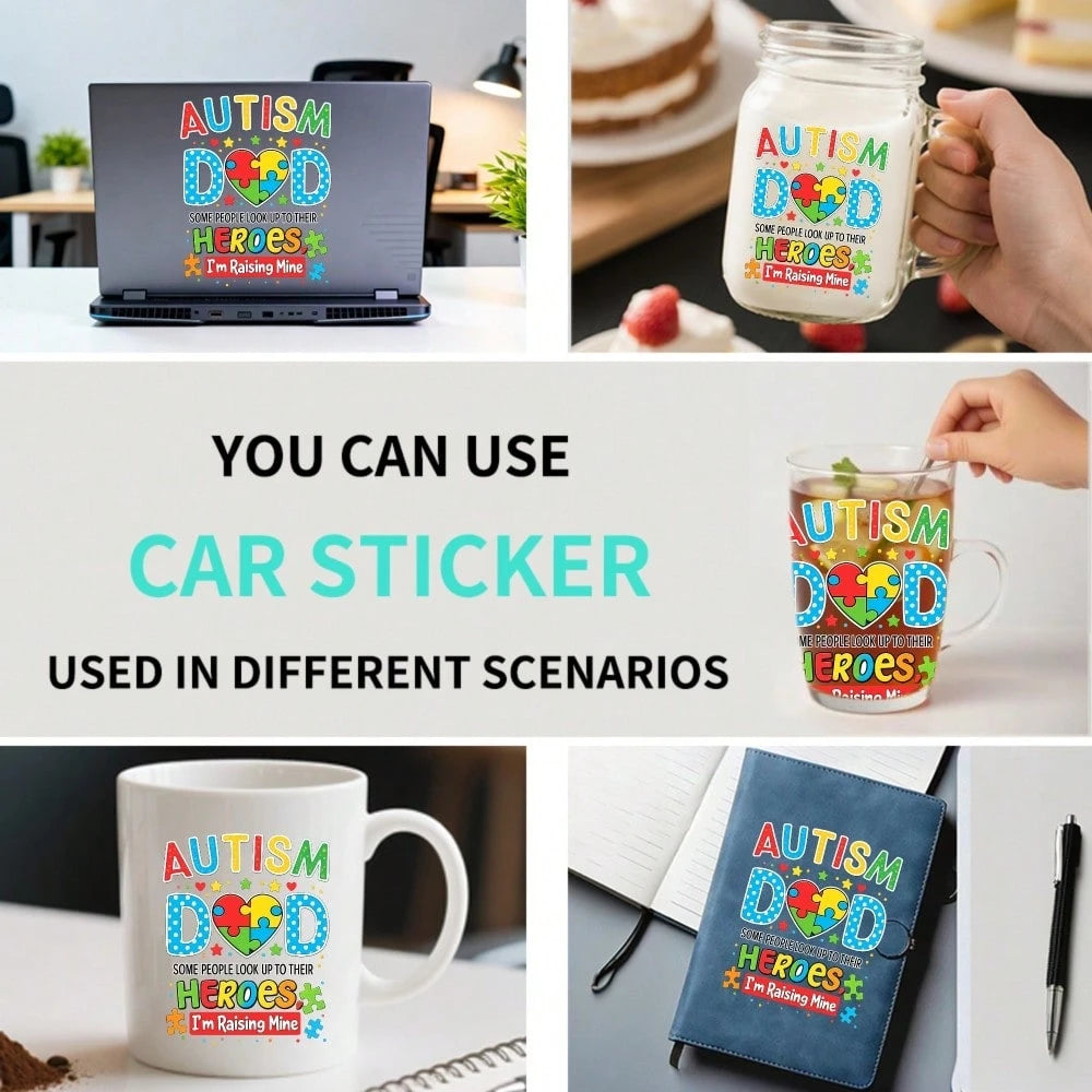 Car Stickers And Decals, Car Window Decals Vinyl, Autism Dad Heroes I'm Raising Mine, Automotive Decals,Funny Bumper Stickers(1pc)