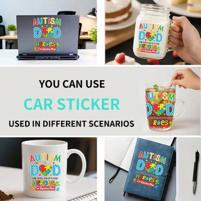 Car Stickers And Decals, Car Window Decals Vinyl, Autism Dad Heroes I'm Raising Mine, Automotive Decals,Funny Bumper Stickers(1pc)